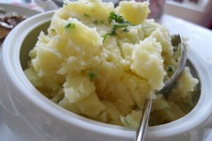 Olive Oil Mashed Potatoes with Saffron